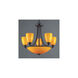 Arco Baleno 8 Light 23 inch Dark Rust with Yellow Chandelier Ceiling Light