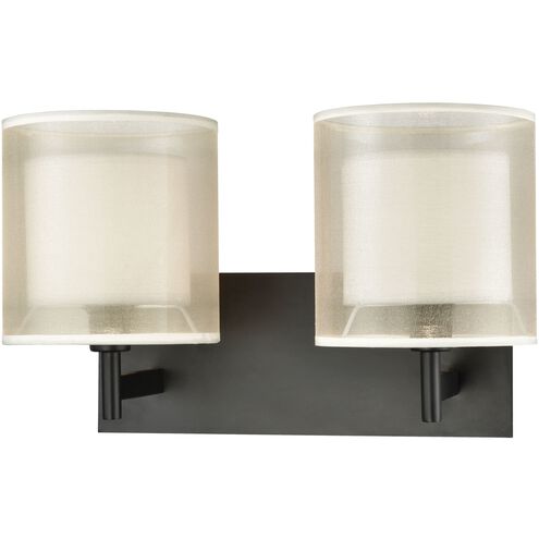 Ashland 2 Light 16 inch Matte Black Vanity Light Wall Light