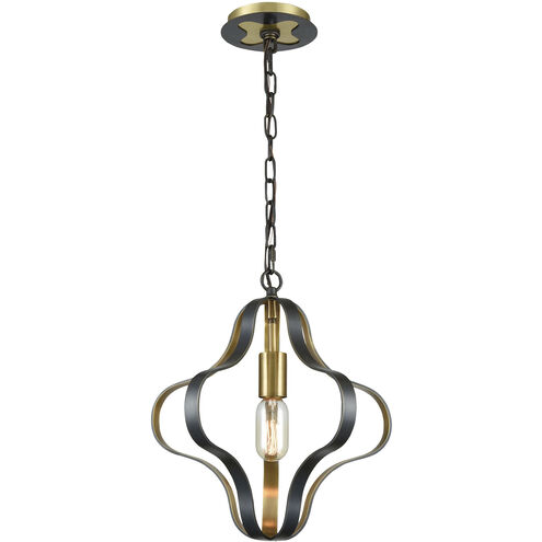Janis 1 Light 14 inch Aged Bronze with Brass Pendant Ceiling Light