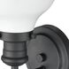 Haralson 1 Light 7 inch Charcoal with Enamel White Vanity Light Wall Light