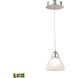 Piatto 1 Light 6 inch Chrome with White Mini Pendant Ceiling Light in White Opal