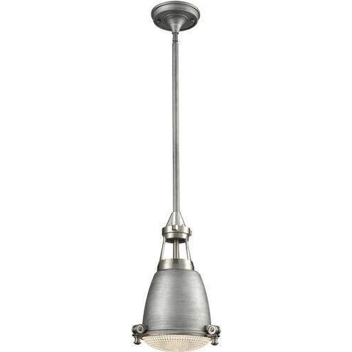 Sylvester 1 Light 9 inch Satin Nickel with Weathered Zinc Mini Pendant Ceiling Light