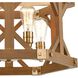 Structure 4 Light 23 inch Satin Brass with Medium Oak Chandelier Ceiling Light
