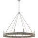 Abaca 12 Light 48 inch Polished Nickel with Gray Abaca Chandelier Ceiling Light