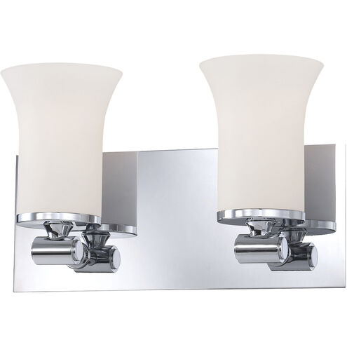 Flare 2 Light 13 inch Chrome Vanity Light Wall Light