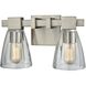 Ensley 2 Light 12 inch Satin Nickel Vanity Light Wall Light