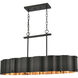Clausten 4 Light 37 inch Black with Gold Linear Chandelier Ceiling Light