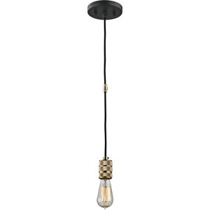 Camley 1 Light 2 inch Oil Rubbed Bronze with Polished Gold Multi Pendant Ceiling Light in Standard, Configurable