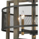 Woodbridge 5 Light 22 inch Matte Black with Weathered Oak Chandelier Ceiling Light