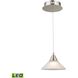 Cono 1 Light 7 inch Satin Nickel with White Mini Pendant Ceiling Light in White Opal