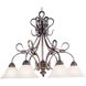 Buckingham 6 Light 29 inch Antique Silver with White Chandelier Ceiling Light
