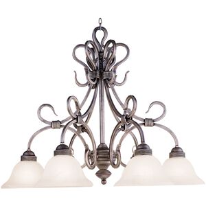 Buckingham 6 Light 29 inch Antique Silver with White Chandelier Ceiling Light