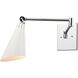 Luca 22 inch 60 watt Polished Chrome with White Swingarm Sconce Wall Light