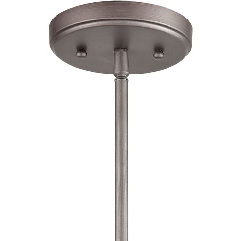 Calabria 1 Light 9 inch Weathered Zinc with Polished Nickel and White Mini Pendant Ceiling Light