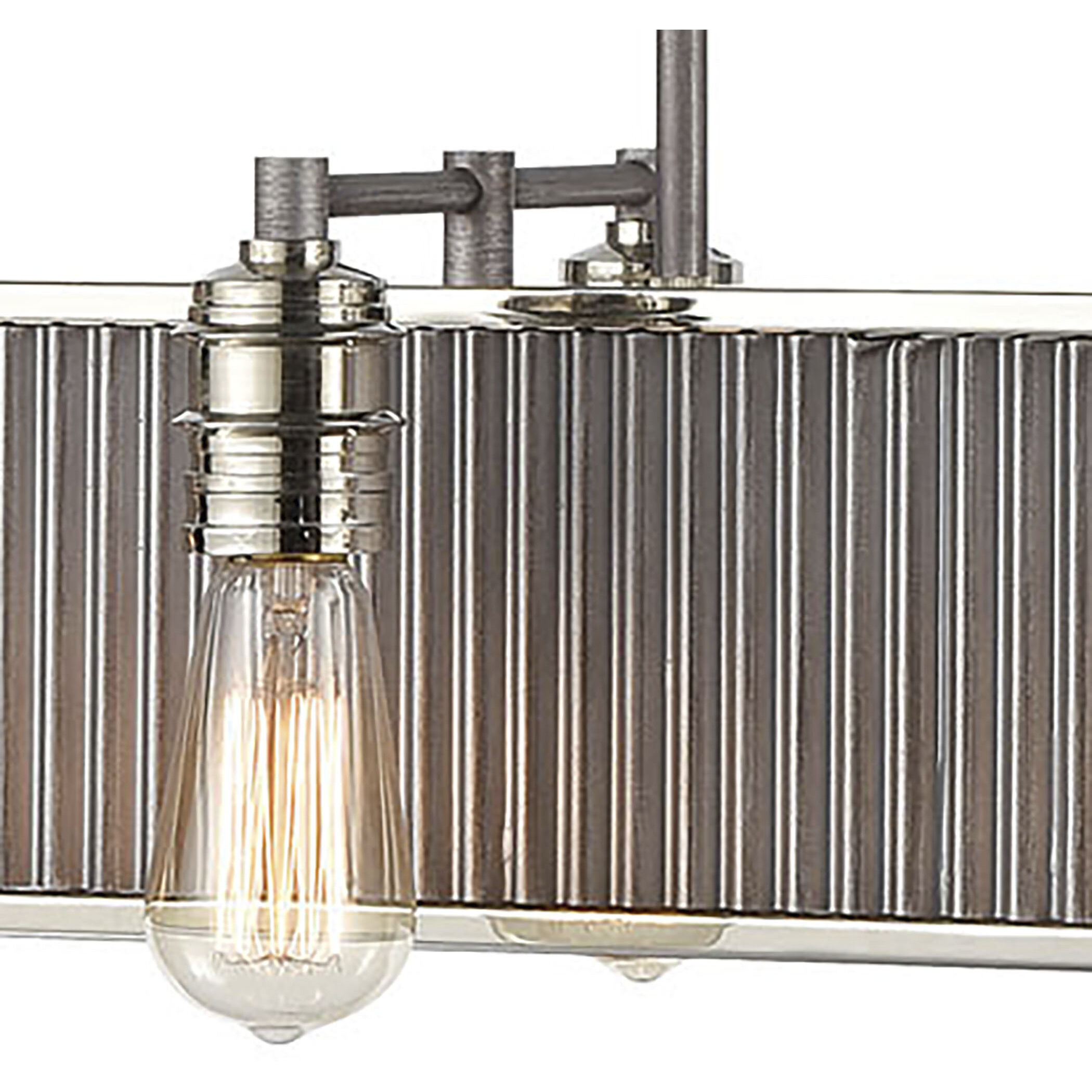 eRiNGo　1125 ELK 15929/8 Corrugated Steel 8 Light 43 inch Weathered Zinc