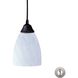 Classico 1 Light 5 inch Dark Rust Mini Pendant Ceiling Light in Simply White Glass