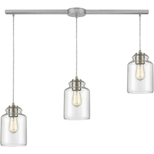 Josie 3 Light 36 inch Satin Nickel Multi Pendant Ceiling Light