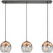 Revelo 3 Light 36 inch Oil Rubbed Bronze Multi-Pendant Ceiling Light, Linear