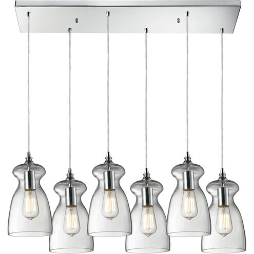 Menlow Park 6 Light 9 inch Polished Chrome with Clear Multi Pendant Ceiling Light