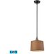 Insulator Glass LED 10 inch Oil Rubbed Bronze with Clear and Brown Mini Pendant Ceiling Light