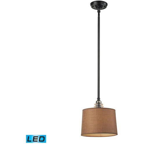 Insulator Glass LED 10 inch Oil Rubbed Bronze with Clear and Brown Mini Pendant Ceiling Light