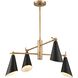 Luca 4 Light 26 inch Natural Brass with Matte Black Chandelier Ceiling Light