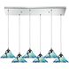 Refraction LED 30 inch Polished Chrome Mini Pendant Ceiling Light in Carribean