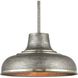 Kerin 1 Light 16 inch Textured Silvery Gray with Polished Nickel Pendant Ceiling Light