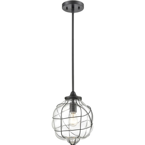 Adorn 1 Light 9 inch Oil Rubbed Bronze with Clear Mini Pendant Ceiling Light