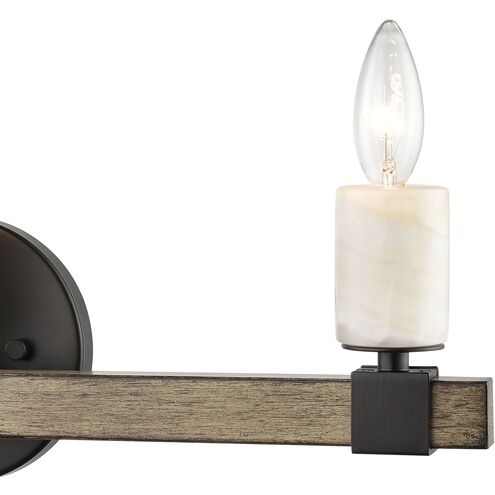 Stone Manor 3 Light 21 inch Matte Black with Aspen Vanity Light Wall Light