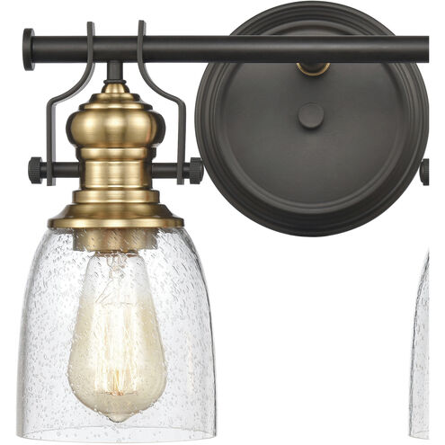 Chadwick 2 Light 14 inch Oil Rubbed Bronze with Satin Brass Vanity Light Wall Light