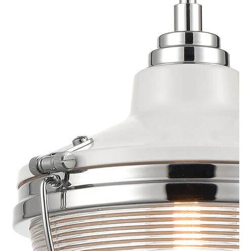 Seaway Passage 1 Light 10 inch Polished Nickel with White Mini Pendant Ceiling Light