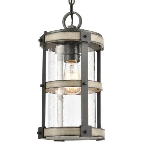 Crenshaw 1 Light 8 inch Anvil Iron with Distressed Antiqued Gray Outdoor Pendant