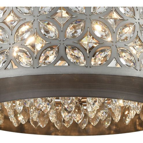 Rosslyn 5 Light 17 inch Weathered Zinc with Matte Silver Chandelier Ceiling Light