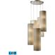 Fabric Cylinders LED 33 inch Satin Nickel Multi Pendant Ceiling Light, Configurable