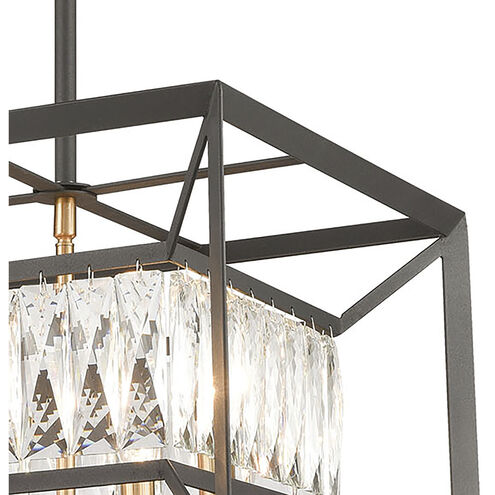 Starlight 4 Light 15 inch Charcoal with Satin Brass Chandelier Ceiling Light