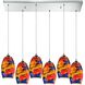 Surrealist 6 Light 33 inch Polished Chrome Mini Pendant Ceiling Light