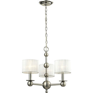 Meridian 3 Light 19 inch Polished Nickel with Matte Nickel Chandelier Ceiling Light