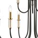 Glendon 9 Light 31 inch Matte Black with Burnished Brass Chandelier Ceiling Light