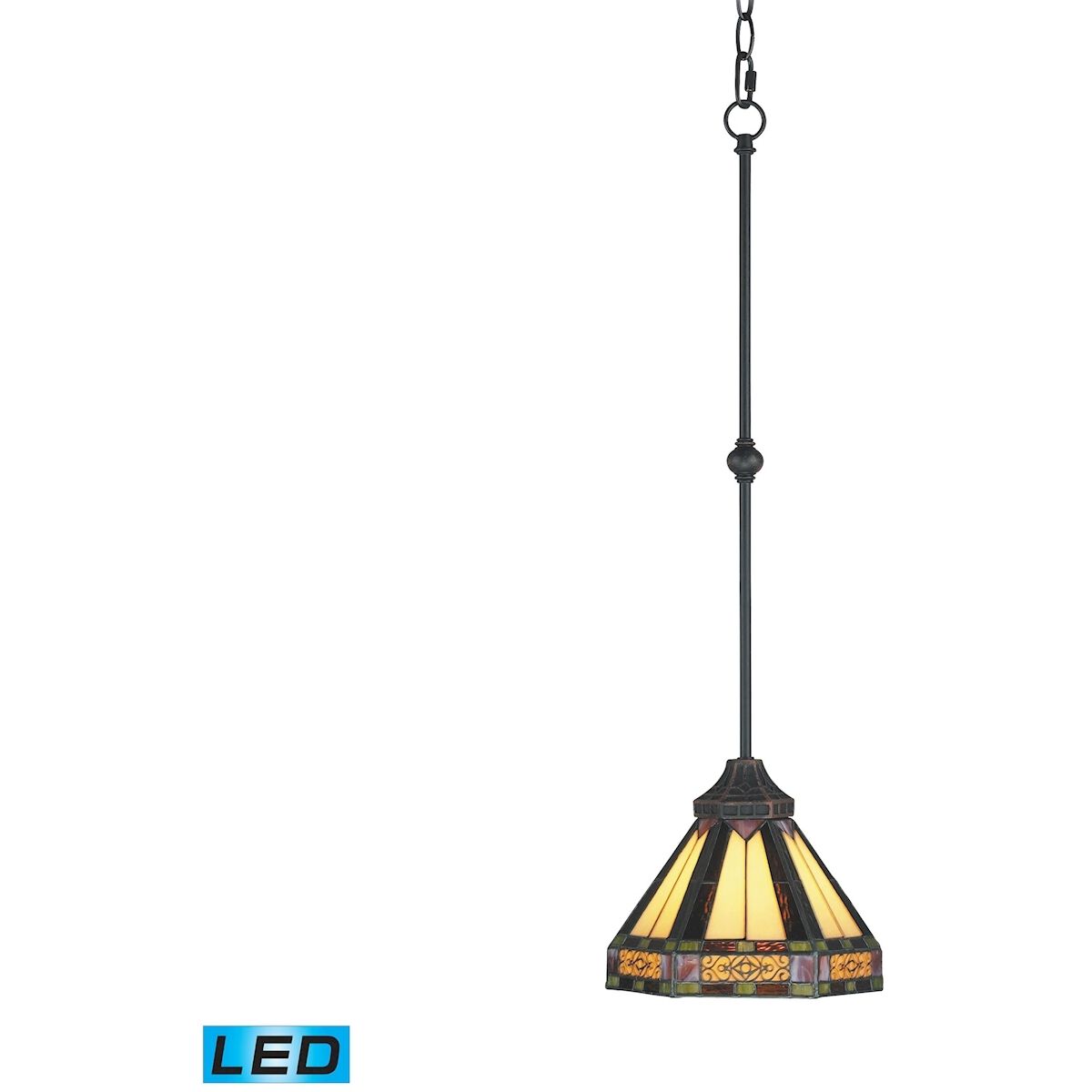 ELK 629 AB LED Filigree LED 7 inch Aged Bronze Mini Pendant