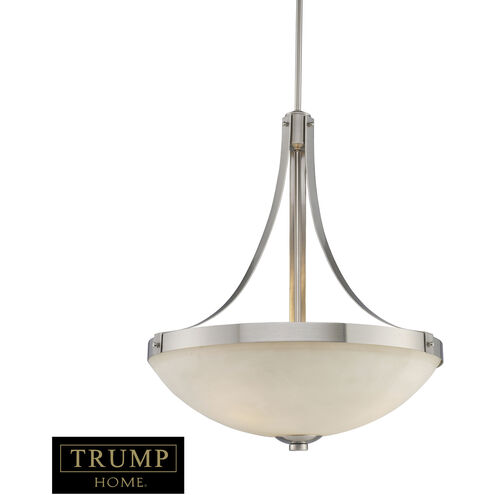 Vera 3 Light 21 inch Brushed Nickel with White Pendant Ceiling Light