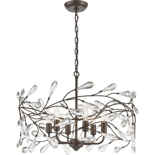 Crislett 6 Light 23 inch Sunglow Bronze Chandelier Ceiling Light
