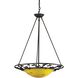 Lumina 3 Light 23 inch Dark Rust with Yellow Pendant Ceiling Light