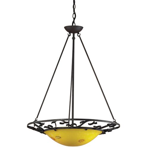 Lumina 3 Light 23 inch Dark Rust with Yellow Pendant Ceiling Light