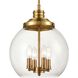 Chandra 4 Light 13 inch Burnished Brass Pendant Ceiling Light