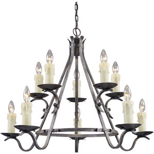 Jamestown 10 Light 34 inch Moonlit Rust Chandelier Ceiling Light