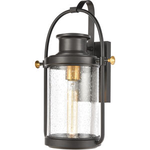 Wexford 1 Light 16 inch Matte Black with Brushed Brass Outdoor Sconce