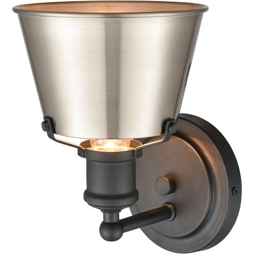 Holgate 1 Light 7 inch Charcoal with Satin Nickel Vanity Light Wall Light