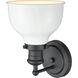 Haralson 1 Light 7 inch Charcoal with Enamel White Vanity Light Wall Light