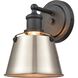 Holgate 1 Light 7 inch Charcoal with Satin Nickel Vanity Light Wall Light